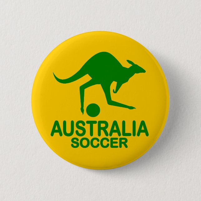 Badge Rond 5 Cm Vert australien du football (Devant)