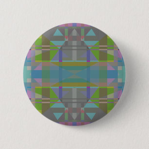 Badge Rond 5 Cm Vert bleu violet géométrique