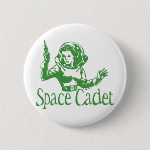 Badge Rond 5 Cm Vert de cadet de l'espace