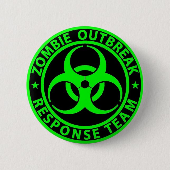 Badge Rond 5 Cm Vert de néon d'équipe de réponse de manifestation (Devant)