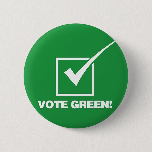 Badge Rond 5 Cm Vert de vote - solide (Devant)