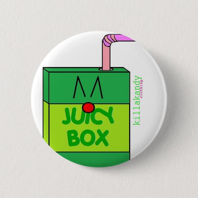 Badge Rond 5 Cm Vert d'insigne de boîte à jus :) (Devant)
