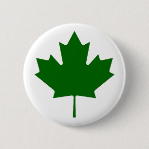 Badge Rond 5 Cm Vert DkTransp de feuille d'érable les cadeaux de Z