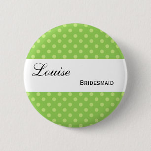 Badge Rond 5 Cm Vert et pois de chaux épousant la collection