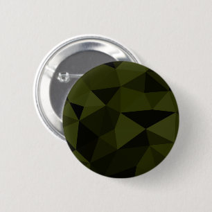 Badge Rond 5 Cm Vert foncé de l'armée noir motif de maille géométr