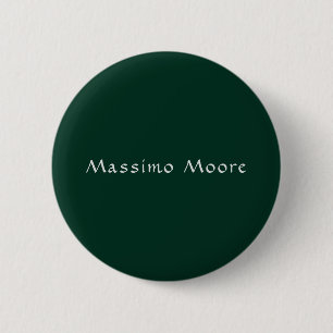 Badge Rond 5 Cm Vert foncé Élégant Casual Propre Nom Écriture manu