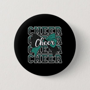 Badge Rond 5 Cm Vert Noir Arc Cheer Sport Cheerleader Cheerleadi