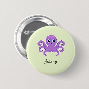 Badge Rond 5 Cm Vert octopus mou violet
