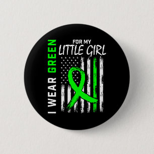 Badge Rond 5 Cm Vert pour petite fille fille maladie du rein Awar