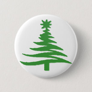 Badge Rond 5 Cm Vert sapin de Noël