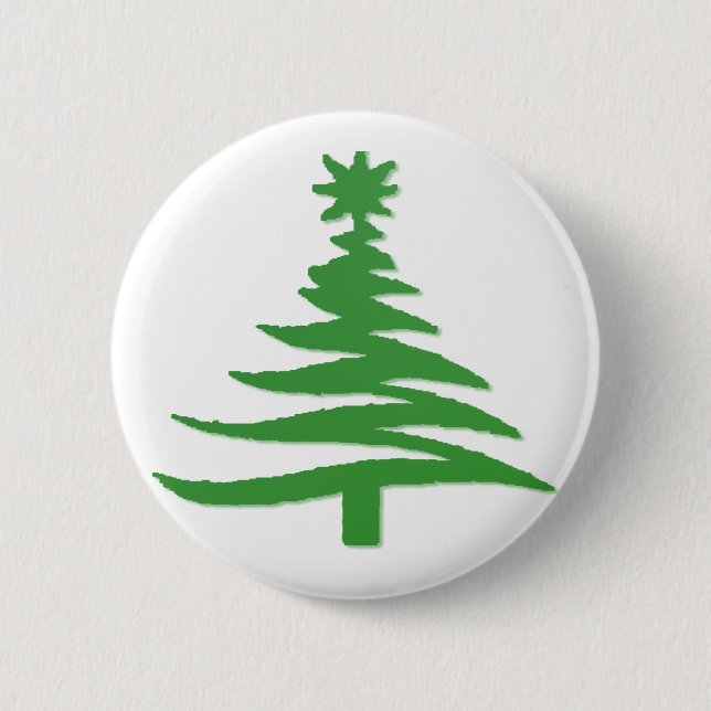Badge Rond 5 Cm Vert sapin de Noël (Devant)