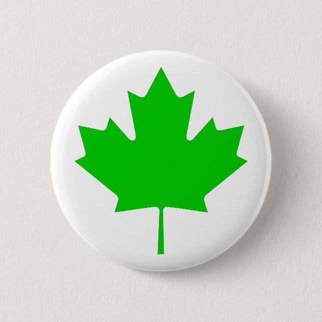 Badge Rond 5 Cm Vert Transp de feuille d'érable les cadeaux de Zaz (Devant)
