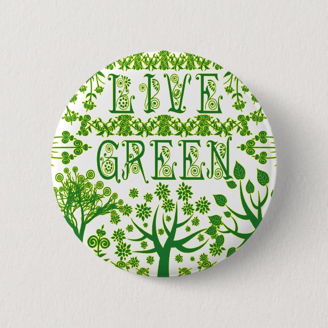 Badge Rond 5 Cm Vert vivant (Devant)