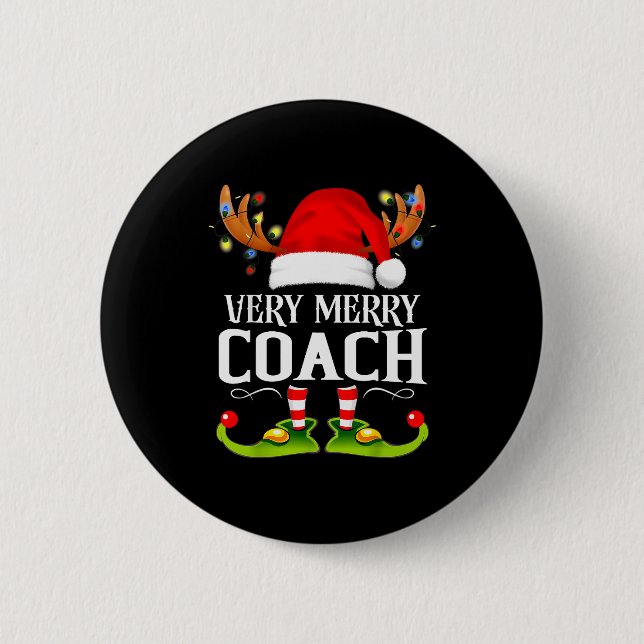 Badge Rond 5 Cm Very Merry X-mas Coach Matching Christmas  (Devant)