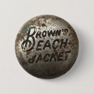 Badge Rond 5 Cm Veste de la plage de Brown