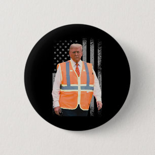 Badge Rond 5 Cm Veste de travailleur de camion à ordures du présid