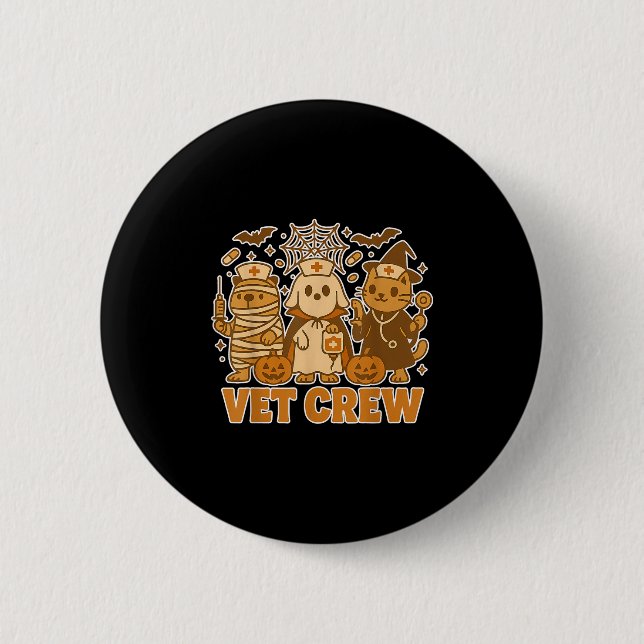 Badge Rond 5 Cm Vet Crew Halloween Costume Dog Cat Capybara Pet Te (Devant)