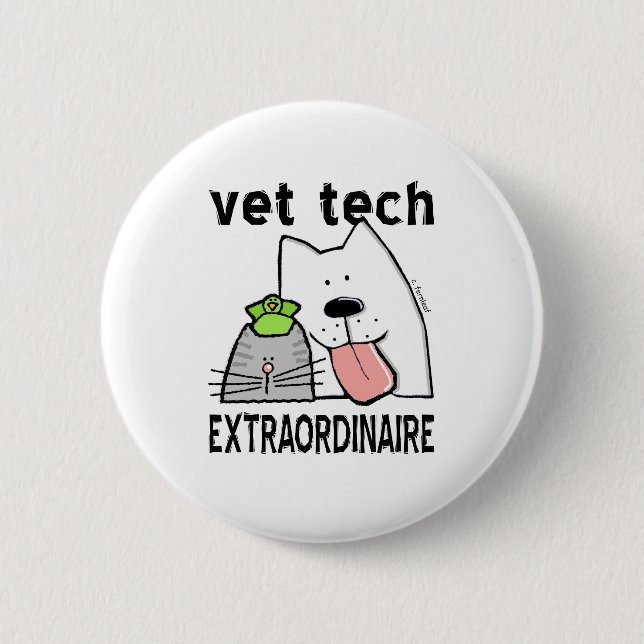Badge Rond 5 Cm vet+tech vet+tech+cadeaux vet+tech+équipement vété (Devant)
