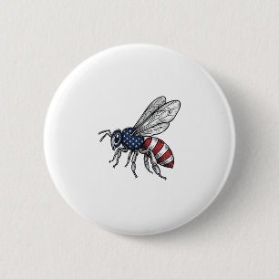 Badge Rond 5 Cm Vêtement graphique vectoriel abeille patriotique v