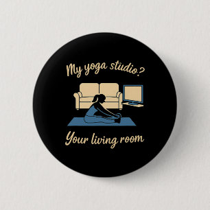 Badge Rond 5 Cm Vêtements Actifs de Yoga à la Maison Mon Studio de