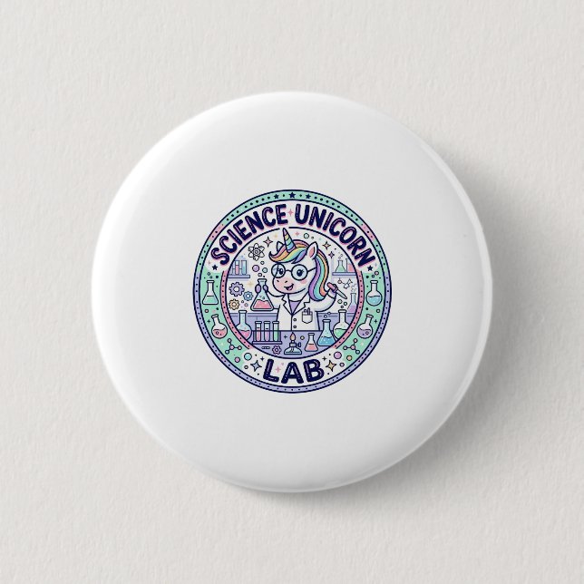 Badge Rond 5 Cm Vêtements d'application PRÊT Unicorn Science Unico (Devant)