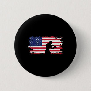 Badge Rond 5 Cm Vêtements de boxe Drapeau Américain - Femmes de bo