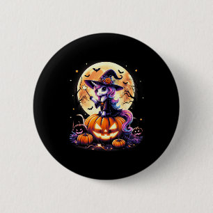 Badge Rond 5 Cm Vêtements de Halloween Citrouille Sorcière Licorne