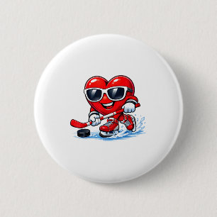 Badge Rond 5 Cm Vêtements de hockey amusants avec un cœur 