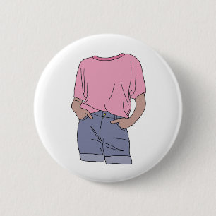 Badge Rond 5 Cm Vêtements de mode roses mignons d'années '80