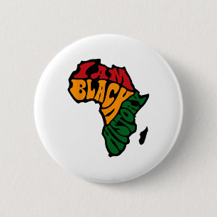 Badge Rond 5 Cm Vêtements du Mois de l'Histoire des Noirs Carte d'