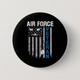 Badge Rond 5 Cm Vétéran de l'armée de l'air drapeau États-Unis amé