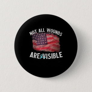 Badge Rond 5 Cm Vétéran militaire santé mentale post-traumatique S
