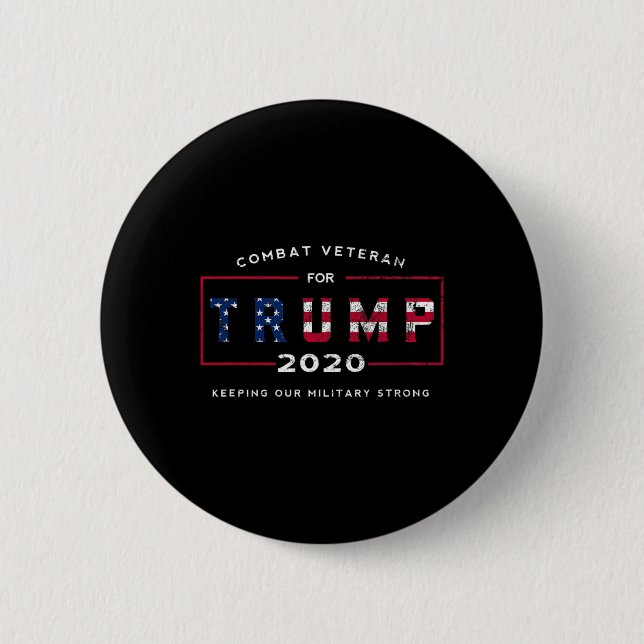 Badge Rond 5 Cm Vétéran Pour Trump 2020&# ; - Garder Notre Force M (Devant)