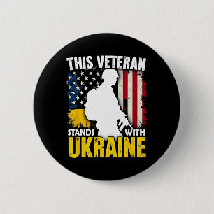 Badge Rond 5 Cm Vétéran se tient avec l'Ukraine - F américain patr