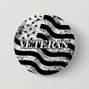 Badge Rond 5 Cm Vétéran USA - vintage blanc