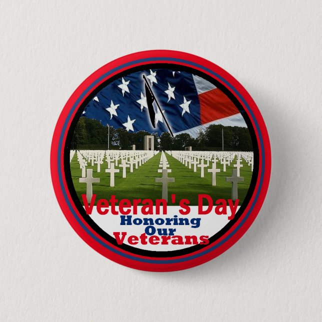 Badge Rond 5 Cm Vétérans (Devant)