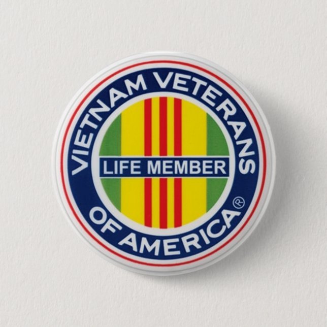 Badge Rond 5 Cm Vétérans du Vietnam de bouton de membre de vie de (Devant)
