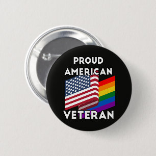 Badge Rond 5 Cm Vétérans LGBT - Drapeau Américain