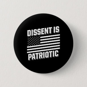 Badge Rond 5 Cm Vétérans Militaires Contre la Dissention Trump Éta