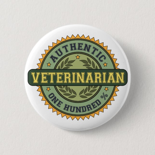 Badge Rond 5 Cm Vétérinaire authentique (Devant)