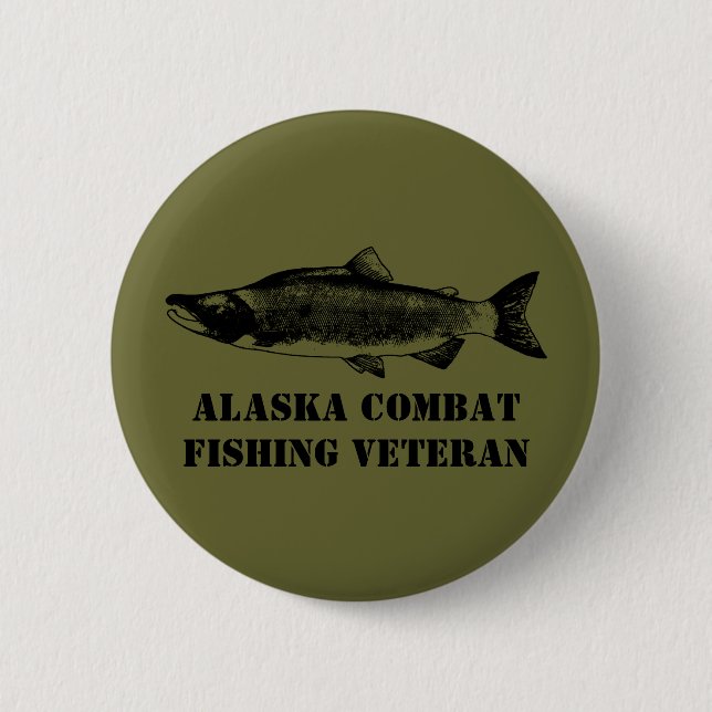 Badge Rond 5 Cm Vétérinaire de la pêche de combat de l'Alaska (Devant)