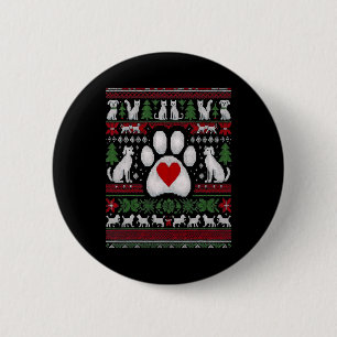 Badge Rond 5 Cm Vétérinaire de Noël laid Animaux Chiens Chats Merr