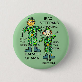 BADGE ROND 5 CM VÉTÉRINAIRES DE L'IRAK POUR OBAMA