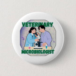Badge Rond 5 Cm Veterinary Microbiologist – Lab Science Design