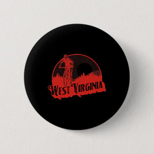 Badge Rond 5 Cm Vététiste vintage de la montagne de Virginie-Occid