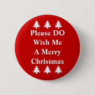 Badge Rond 5 Cm Veuillez me souhaiter un bouton de Joyeux Noël