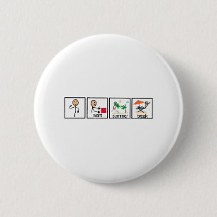 Badge Rond 5 Cm Veux Pause Été Enseignant Dernier Jour De L'École