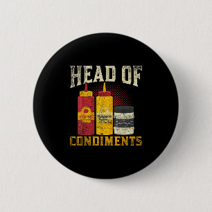Badge Rond 5 Cm Viande fumée Steak Mustard Ketchup Bbq Sauce Drôle