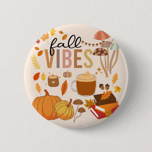 Badge Rond 5 Cm Vibes d'automne