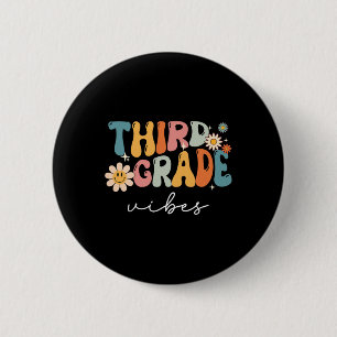 Badge Rond 5 Cm Vibes de 3e année pour filles garçons 3e année pou